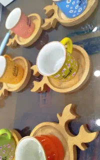 قهوه خوری و نعلبکی چوبی
