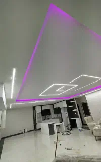 اجرا کناف کاغذ دیواری لاین نوری،کابینت پارکت کفپوش