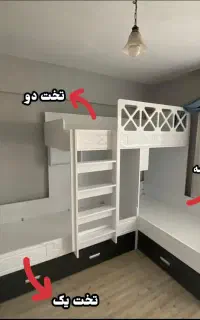 تخت دوطبقه اما سه تخته مدل کُنج/اقساط ۲۴ماهه
