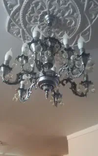 لوستر ۶ شاخه ۱۲ شعله تمام برنز