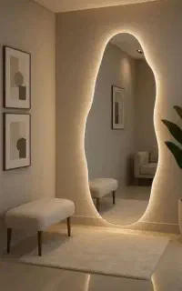 آینه دفرمه بکلایت قابداردکوراتیو چوب صورتشوی پاپیه