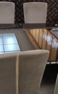 میزناهارخوری ۶نفره شیشه ای واستیل و صندلی