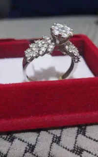 طلای سفید تک نگین