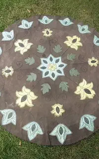فرش چرمی دست دوز قطر ۱ونیم