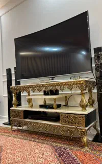 میز tv برنز اصل با سنگ مرمر