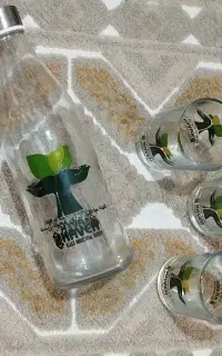 بطری شیشه ای و لیوان
