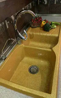 سینک ظرفشویی استیل گرانیتی لگن هود گاز دهعمیق زیبا