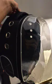 کیف کوله باکس سگ گربه پت مشکی و در شفاف