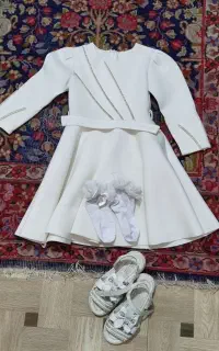 لباس مجلسی دخترانه با جوراب و کفش