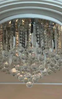 لوستر کاردی گوی ترکیبی قطر 55 سانت - کریستالی