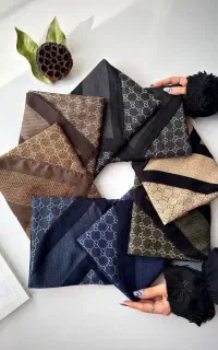 روسری گارزا کرپ دور دوخت