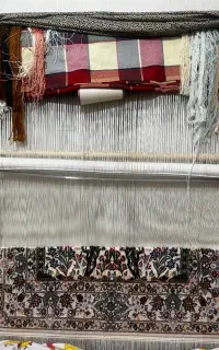 قالی نیمه بافته ابریشم