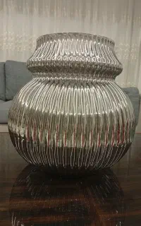 گلدان سایز بزرگ  رنگ نقره ای