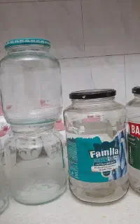 بطری شیشه کنسروی و مرباخوری