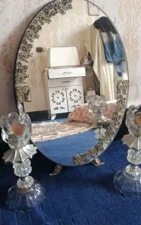 آیینه شمعدان رنگ سرمه ای