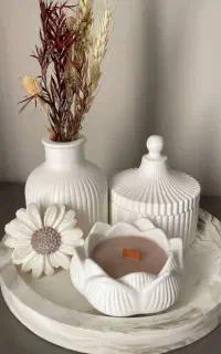 فروش وسفارش عمده انواع شمع و ظروف سنگ مصنوعی