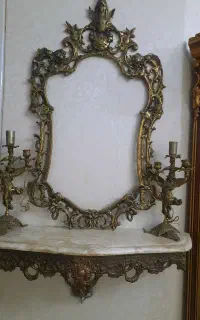 آینه و شمعدان برنز