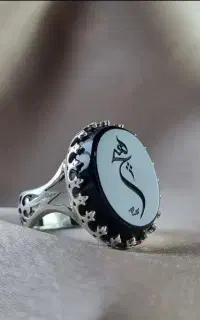 انگشتر نقره با عقیق مشکی