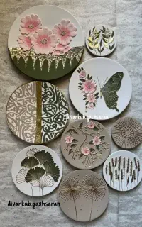 دیوارکوب های سفالی دستساز طلاکوب شده