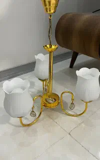 لوستر سه شعله گل لاله برند شاهان نو