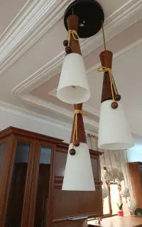 لوستر سه شاخه چوبی لوکس