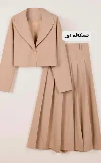 ست کت کراپ دامن طرح پلیسه