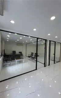 سکوریت پارتیشن نرده شیشه ای درب برقی تاشو