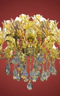 لوستر ۱۰ شعله بالا ۱۰ شعله پایین برنزی (۲۰ شعله)