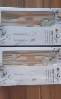 24عدد قاشق و چنگال استیل اصل نو اکبند