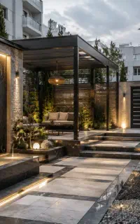 حیاط‌سازی شیک و اصولی  از طراحی تا اجرای صفر تا صد