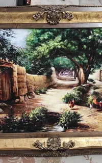 تابلو فرش چاپی، طرح کوچه باغ