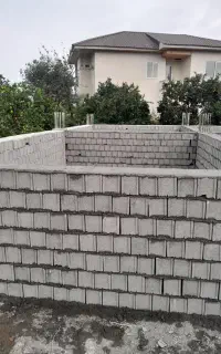 بنایی بلوک چینی .. سیمانکاری انجام میدم