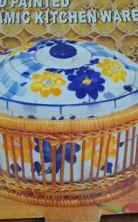 قابلمه چینی گل پنبه ای نو اصل ژاپن همراه با سبدش