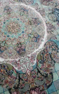 فرش نگین مشهد 1000 شانه فیروزه ای
