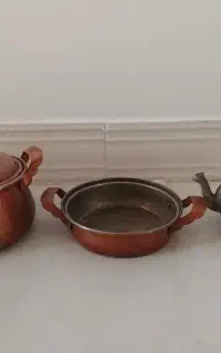 دیگ وماهتیابه مسی قوری برنجی