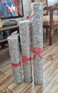 شمع تزئینی نقره ای  نو