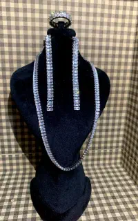 ست گردنبند و گوشواره و انگشتر تنیسی