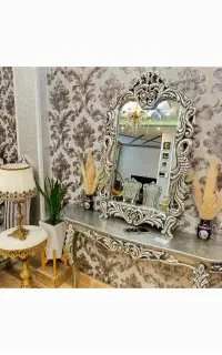 میز اینه چوبی کار دست