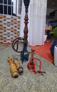 سه عدد پایه قلیان چوبی