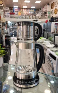 چای‌ساز هوشمند یونیک/گرم نگهدارنده/لایت دار/پیرکس