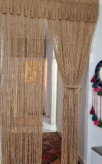 پرده جذاب مکرومه دستباف