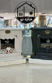 بخاری گازی شومینه ۳۶۰۰۰سفید مشکی چدنی ارسال رایگان