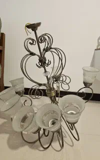 لوستر شش شاخه برنزی آنتیک