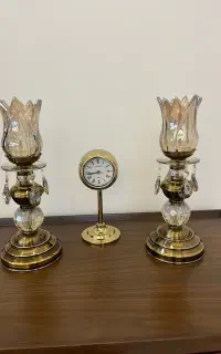 ست شمعدان و ساعت رومیزی