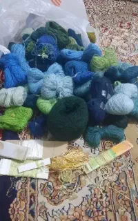 تابلو فرش دست باف باقی مانده نخ و نقشه