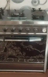 اجاق گاز پنج شعله شیشه و استیل