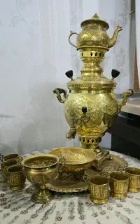 سرویس سماور ذغالی قدیمی و سالم