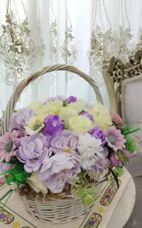 سه سبد گل مصنوعی زیبا