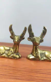 مجسمه دکوری گوزن جفت برنج اصل