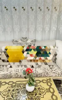 پرده پذیرایی حریر گلدوزی شده نو